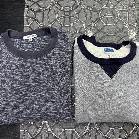 LOT OF 3 MENS GRAY COTTON SWEATSHIRTS T-SHIRT J CREW UNIQLO x JW ANDERSON WARHOL - Picture 1 of 11